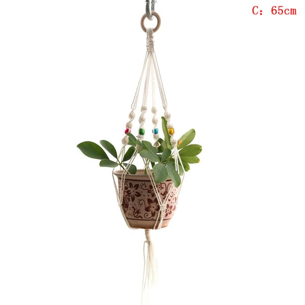 Grydeholder rame Hanger Hanging er Basket Jute Braided Rope Cra C