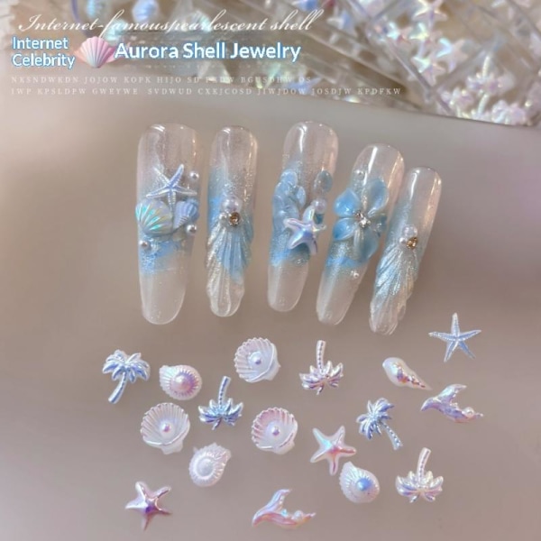12 Gitre Mix Aurora Ocean Series Perle Fishtail Rhinestones Sta A4