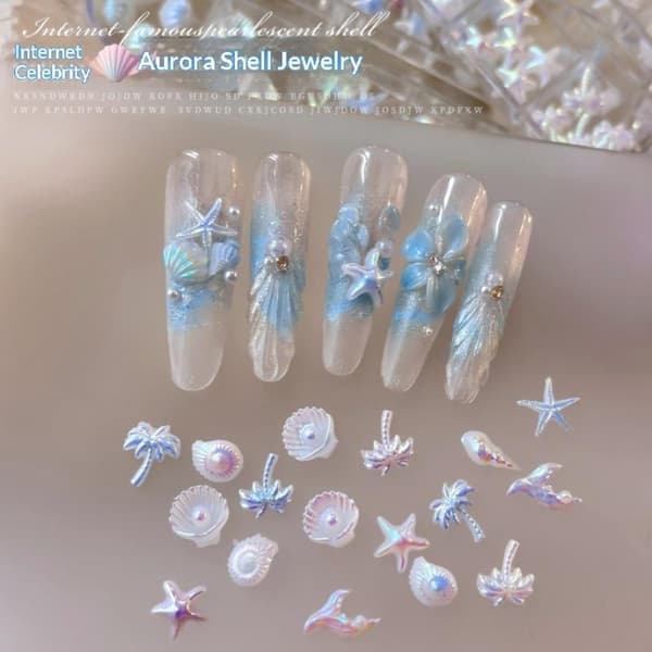 12 Gitre Mix Aurora Ocean Series Perle Fishtail Rhinestones Sta A6