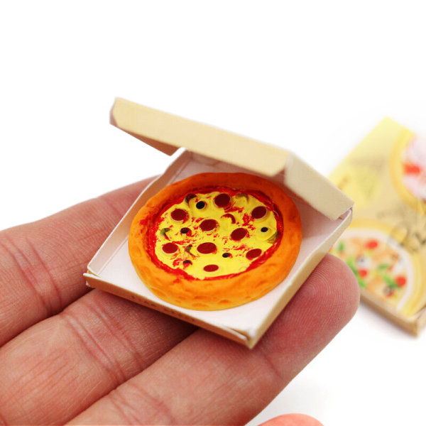 1Set 1:12 Dollhouse Miniatyrpizza m/Packbox Modell Kök