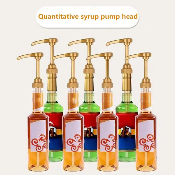 6 st sirapspump kaffesirapspump dispenser guldsirapspump topp A 1pcs