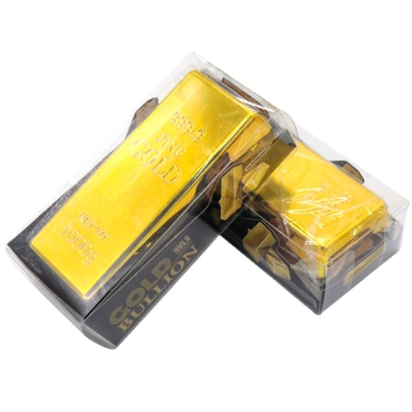 1 stk Gold Bar Creative Golden Brick Simulation Hollow Gold Bull