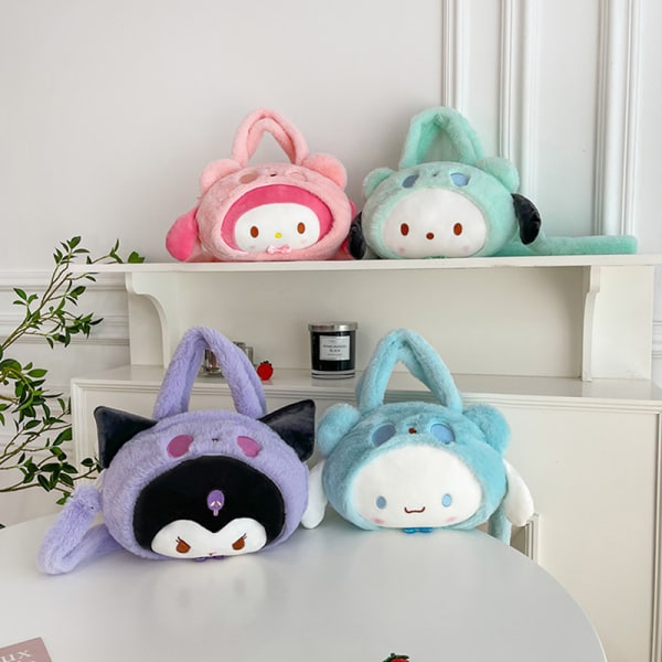 Sanrio plysch tygväska Anime HelloKitty Kuromi Melody Cinnamorol A4