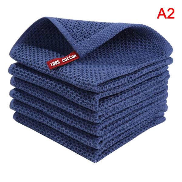 Puhdistusliina Kotitalouksien vahva imukykyinen Rag Waffle Cotton Kit Dark blue