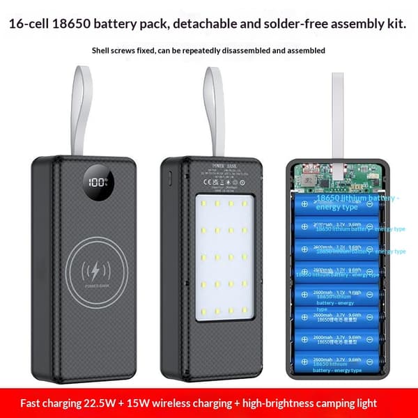P12 12st 18650 Typ C 10W 22.5W 15W Laddningsbatteri Ingår Ej A7