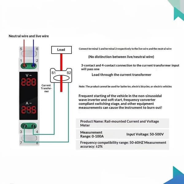 Digital trefasmätare med modulär design och LED-display F A4
