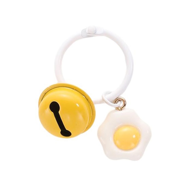 1 Pc e Fried Egg Key Chain Bell Pendant Key Ring Rygsæk Charms