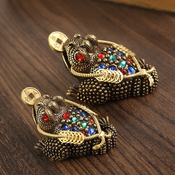Feng Shui Padda Pengar LUCKY Fortune Wealth Golden Frog Toad Coi S