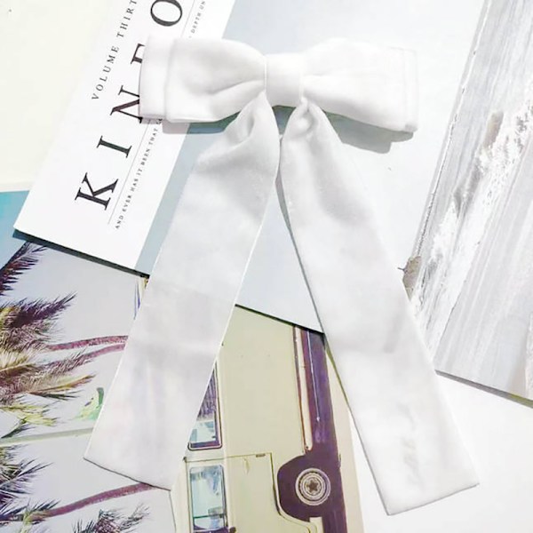 Vintage Velvet Bow -hiusneulat Naisten Tytöille Häät L White