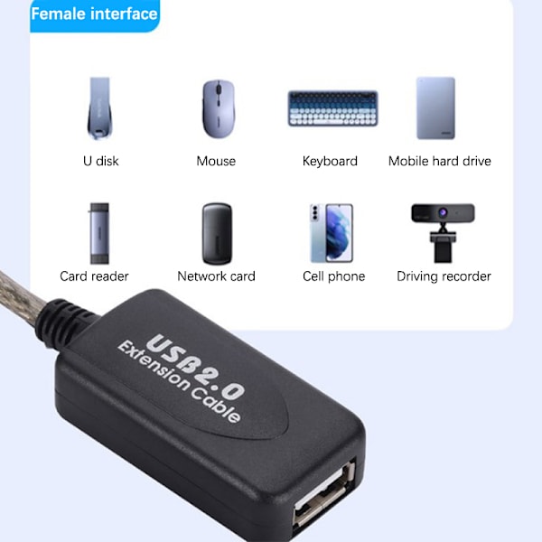 USB 2.0 förlängningskabel 5M/10M/15M USB 2.0 Extender USB Repeate 15M