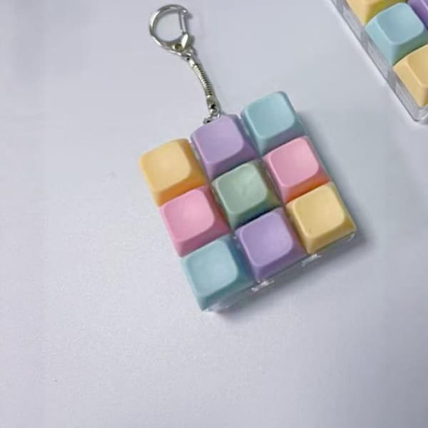 Fidget Nøglering DIY Tastatur Fidget Nøglering Knapper Aflastning 10