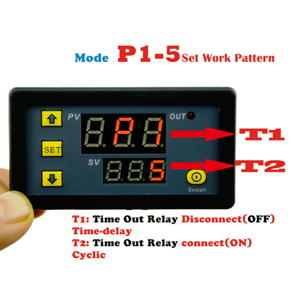 DC 12V 20A Digital Display Tidsforsinkelse Relé Timing Timer Cyclin