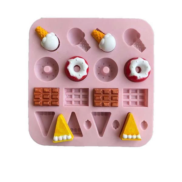 Silikoneforme til Sukkerhåndværk Slik Donuts Fondant Kagepynt Pink