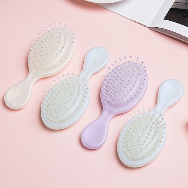 Mini Comb Air Cushion Comb Antistaattinen kampapäänahan hierontaharja Pink Round