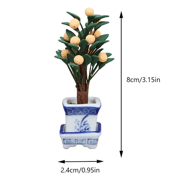 1:12 Dockhus Miniatyrapelsinträd i krukväxter Bonsai Garden Mod