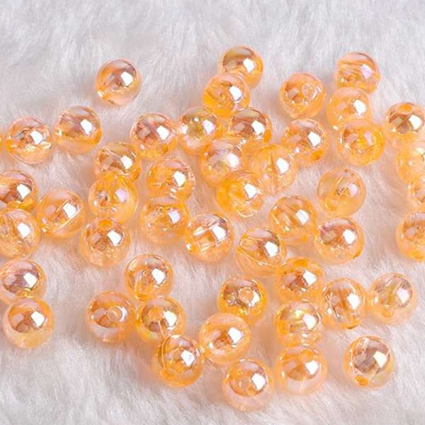 100 stk 6MM Rainbow Candy AB farve runde akryl perler til juvel Orange 8MM about50pcs