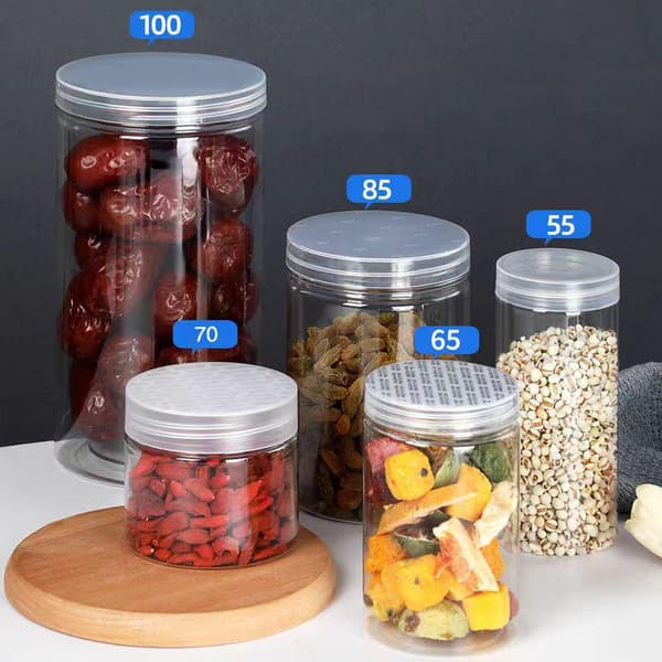 1 st transparent PET-plastförvaringsflaskor förseglad burk 5