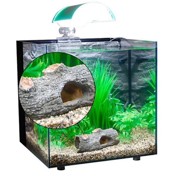 Ny ankomst Akvarium Ornament Hollow Hole Log Tree Tunnel Cave
