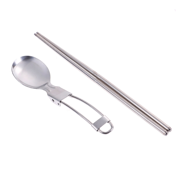 1set Portable Travel Picnic Kokoontaitettava set Lusikkahaarukkatangot D