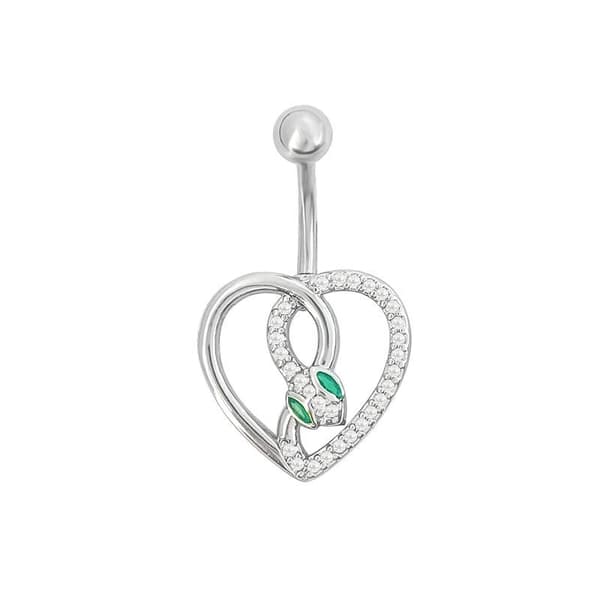 Mode Kristall Rhinestone Navelpiercingar Rostfritt Stål S A5