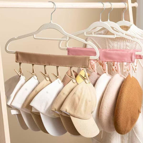 5 stk. Bærbar Bøjle Rejse Sammenfoldelig Stofbøjle Multi C Pink 5Pcs