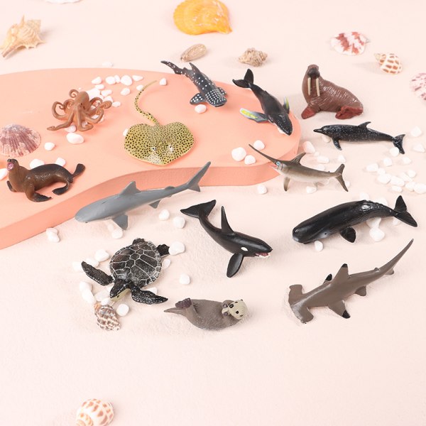 Simulering Marine Life Action Figurer Ocean Animal Model Educat A12