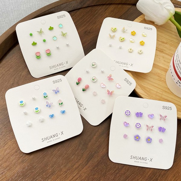 Yhden viikon minimalistinen set Tuilp-kukkaperhossolmua A5