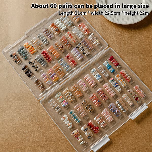 Falske Nail Tips Nail Art Oppbevaringsboks Container Tomme Nail Tips L
