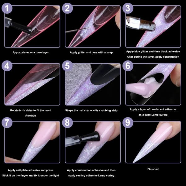 240 stk. Dual Forms False Tips Fuld Dækning Poly Neglegelforme Til A2