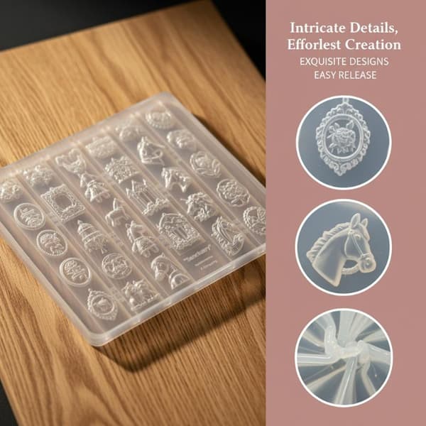 3D Silikon Negleform Retro Hestehode Relieff Utskjæring DIY Design