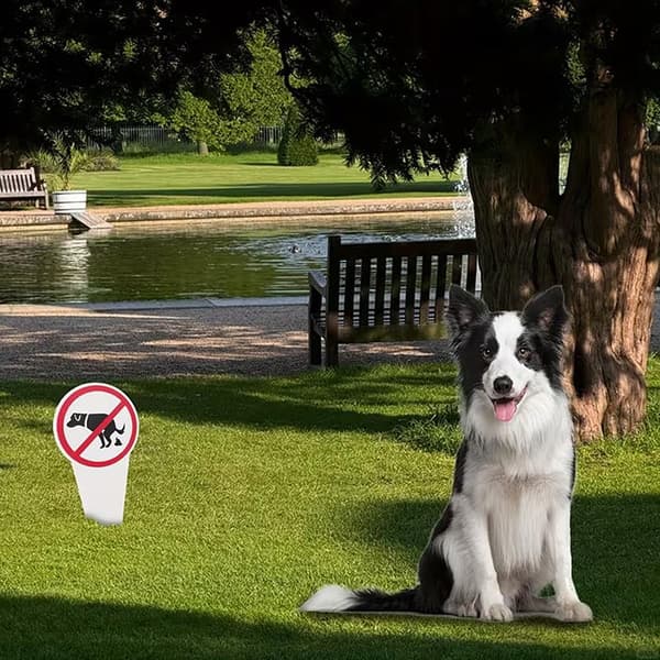 \"Ingen hundbajs\" Plastskylt Ingen bajs Varningsskylt Trädgård A1