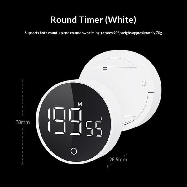 Magnetisk køkkentimer Digital timer Manuel nedtælling Roterende ti A1