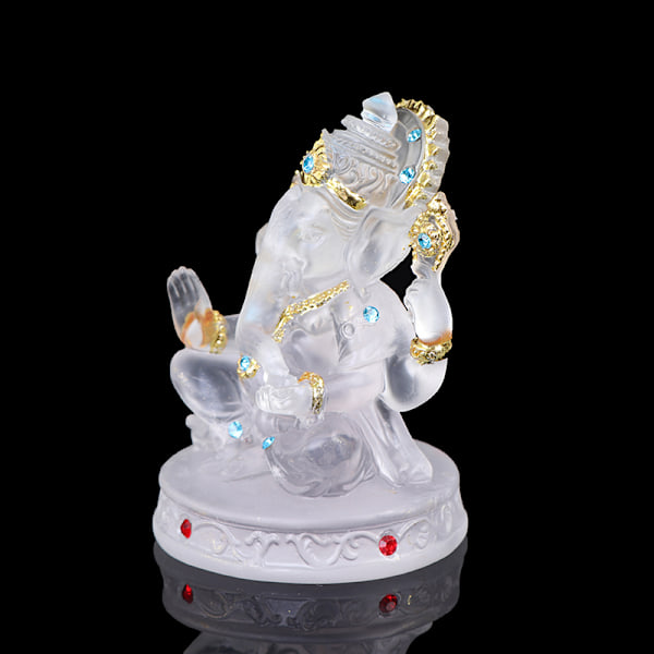 Ganesh Hindu Elephant God of Success Staty Resin Transparent F