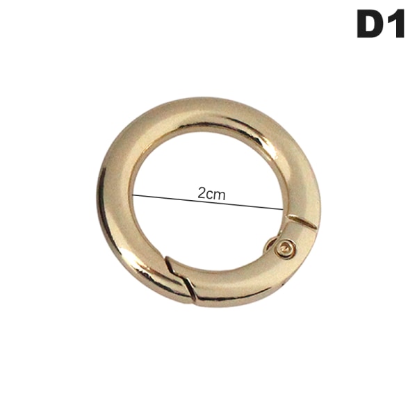 Spring Gate O Ring, der kan åbnes Nøglering Nøgle Lædertaske Håndtaske Bel D1