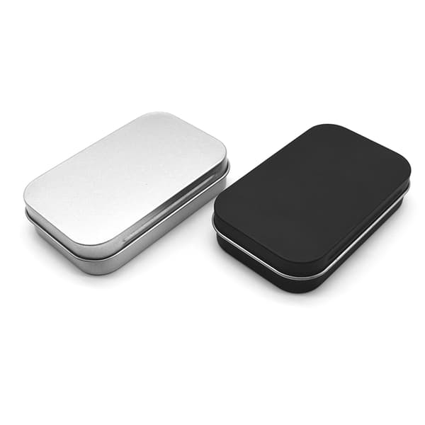 Survival Kit Small Tom Metal Tin Sølv Sort Flip Opbevaring Bo Silver