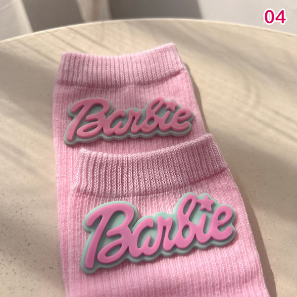Bomullsrosa strumpor 3D Heart Letter Butterfly Sock Svettabsorberande 3