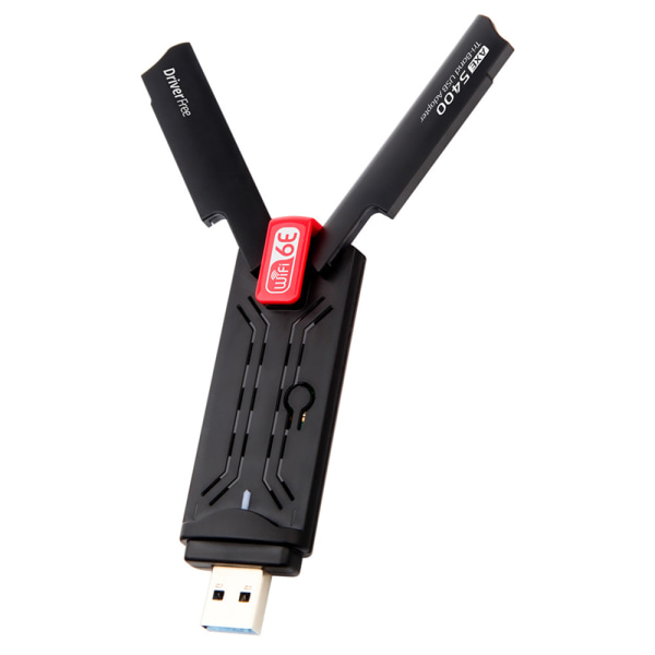 AX5400M USB Wifi6E Adapter 2,4G&5G&6GHz USB 3.0 Wifi 6-mottaker Black