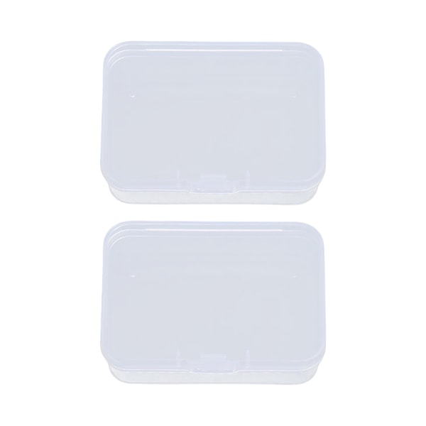 2PC Transparent Plastic Opbevaring Smykkeæske Beholder til Perler 2PCS