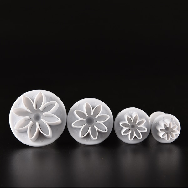 4X Cake Fondant Sugarcraft Dekor Cookie Mould Form Plunger Dais