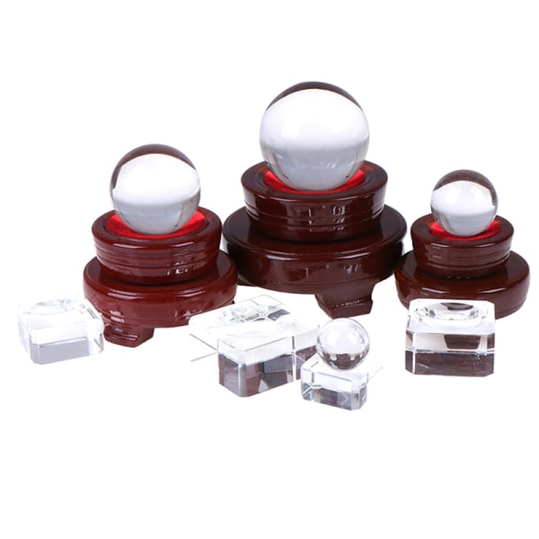 Crystal Wood Display Stand Base Holder For Crystal Ball Sphere A7