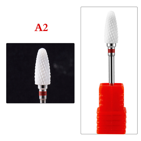 1 STK Keramisk Tungsten Nail Drill Bits Fil for elektrisk manikyr A2
