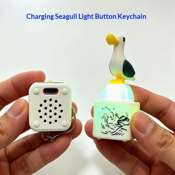 1 stk. Mine Seagull Keycap Nøkkelring Lysende Lydende Fidget-leketøy