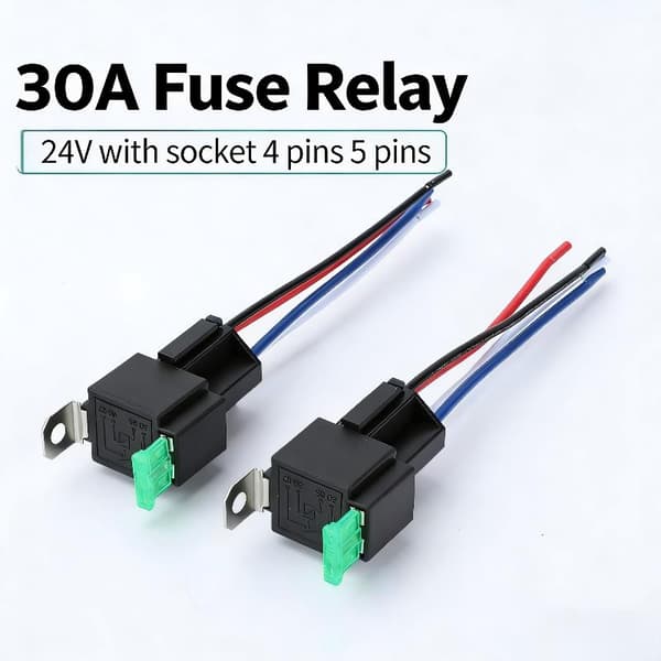 24V 4-pin 30A vanntett sikringsrelébrytersele-sett C