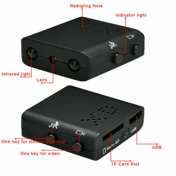 Mini skjult spionkamera trådløst WIFI IP HD 1080P