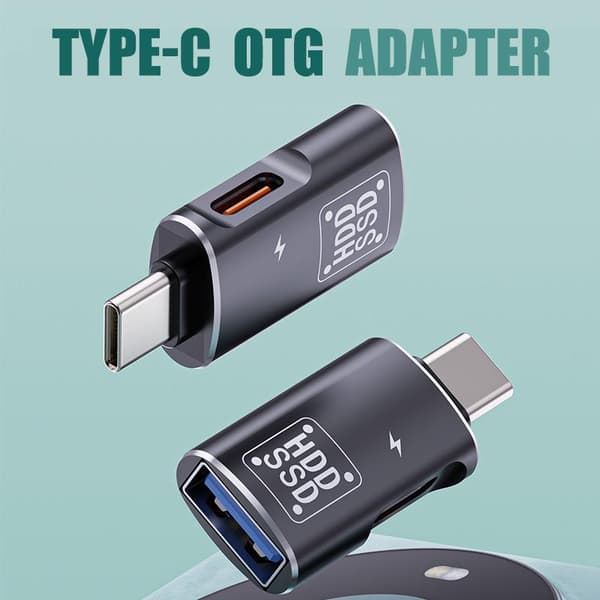 2-i-1 Typ C OTG-adapter USB 2.0 hona för telefoner/bärbara datorer - D Silver