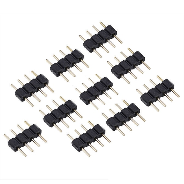 10 stk 4-pin hanstik adapterstik til RGB 3528 5050 SMD L