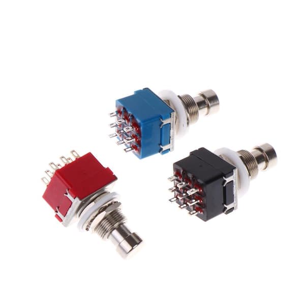1/3 stk. 9-benet 3PDT guitar-switch guitar-effektpedal boks stomp Blue 1pcs
