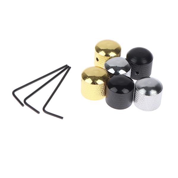 Metal Dome Tone Gitarr Volym Tonknappar Potentiometerkontroll Silver