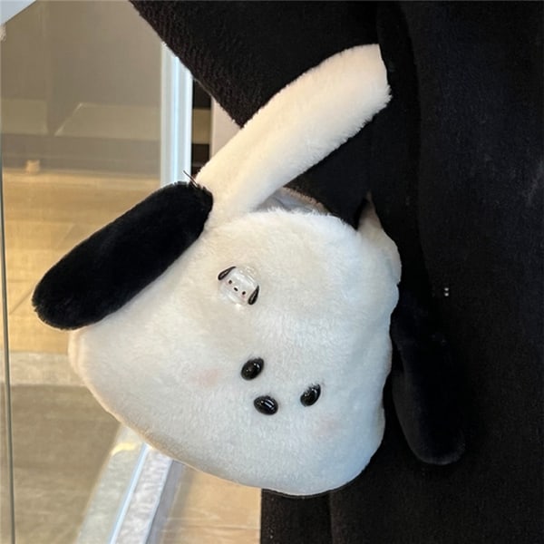 Kawaii Pehmoinen olkalaukku Sanrio Pochacco Cartoon Furry käsilaukku