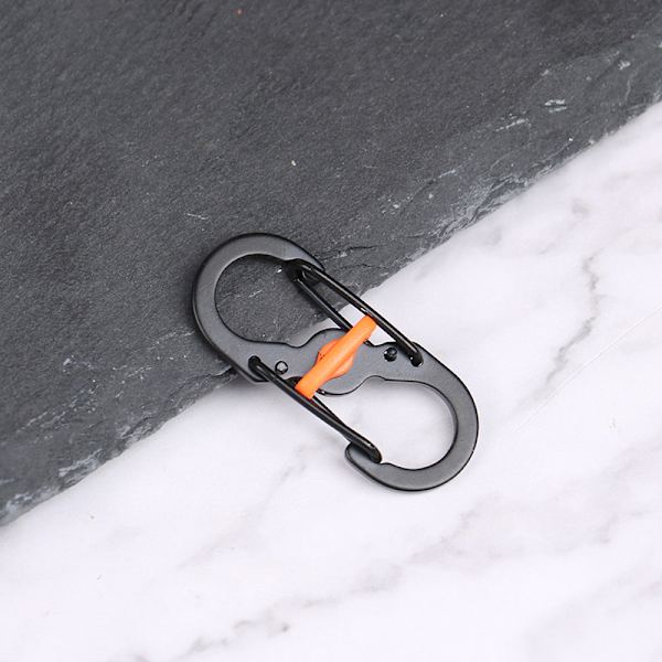 Karbinhake i rostfritt stål med lås Nyckelring Stöldskydd utomhus Black